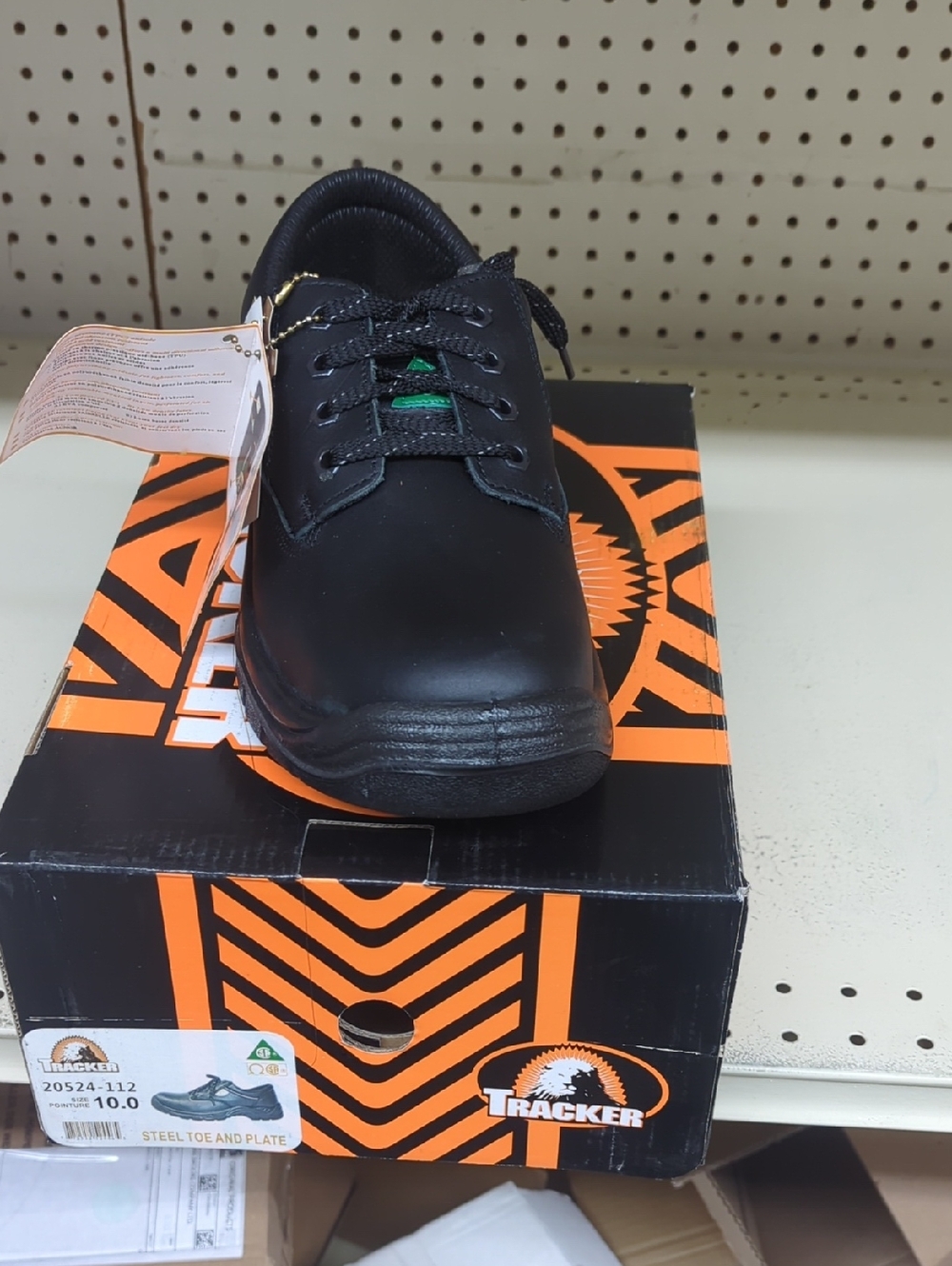 Tracker Black Work Shoe - Slip-On Steel Toe
